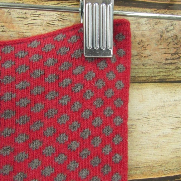 Cashmer Italy Gray/Red Polka Dot Scarf - Picture 10 of 12